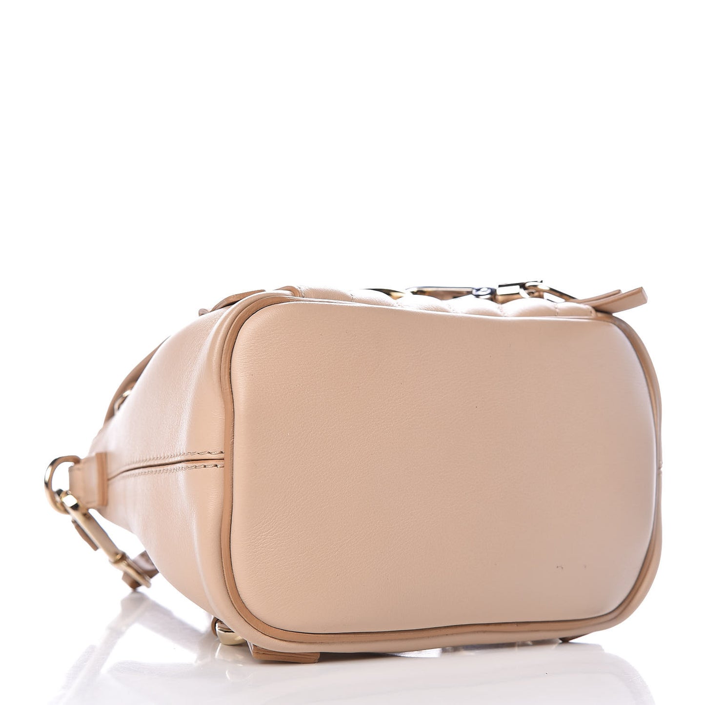 Calfskin Quilted Mini Faye Backpack Pearl Beige