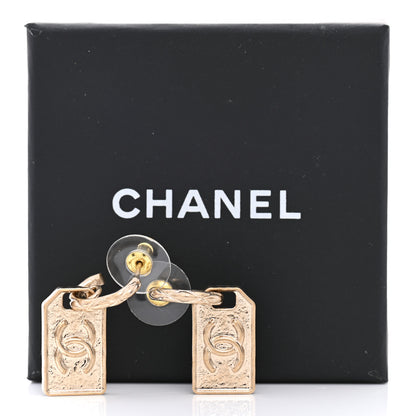 Chanel CC Tag Drop Earrings Gold 10 of 10