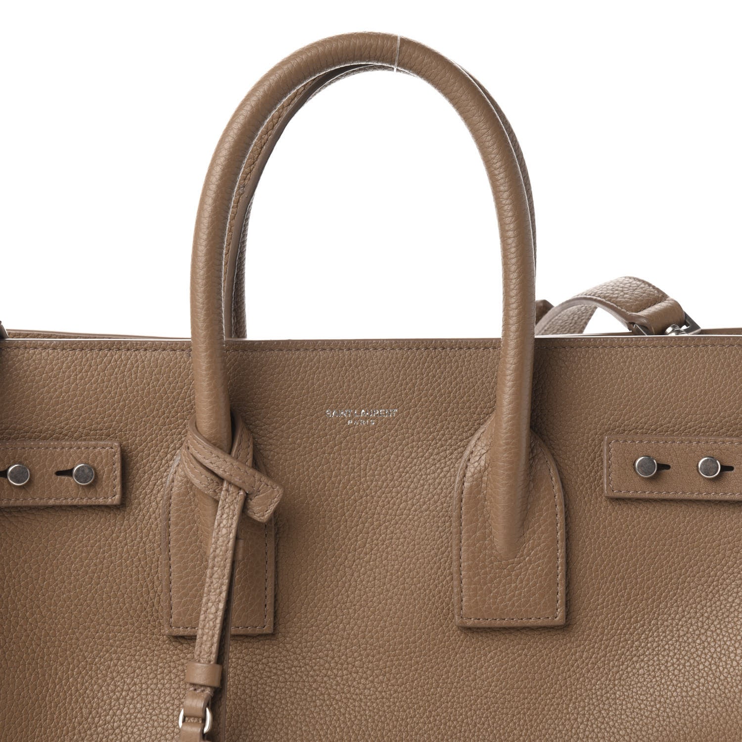 Saint Laurent Grained Calfskin Small Supple Sac De Jour Taupe 11 of 11