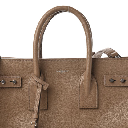 Saint Laurent Grained Calfskin Small Supple Sac De Jour Taupe 11 of 11