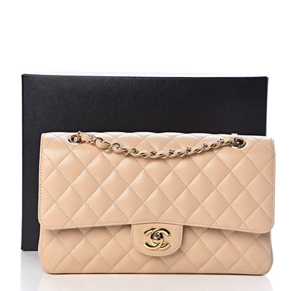 Chanel Caviar Quilted Medium Double Flap Beige Clair 13 of 13