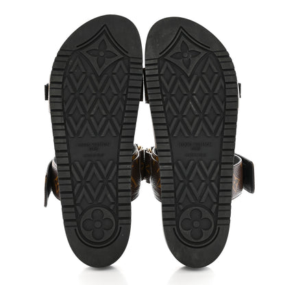 Louis Vuitton Monogram Bom Dia Mule Sandals 39.5 Black 5 of 9
