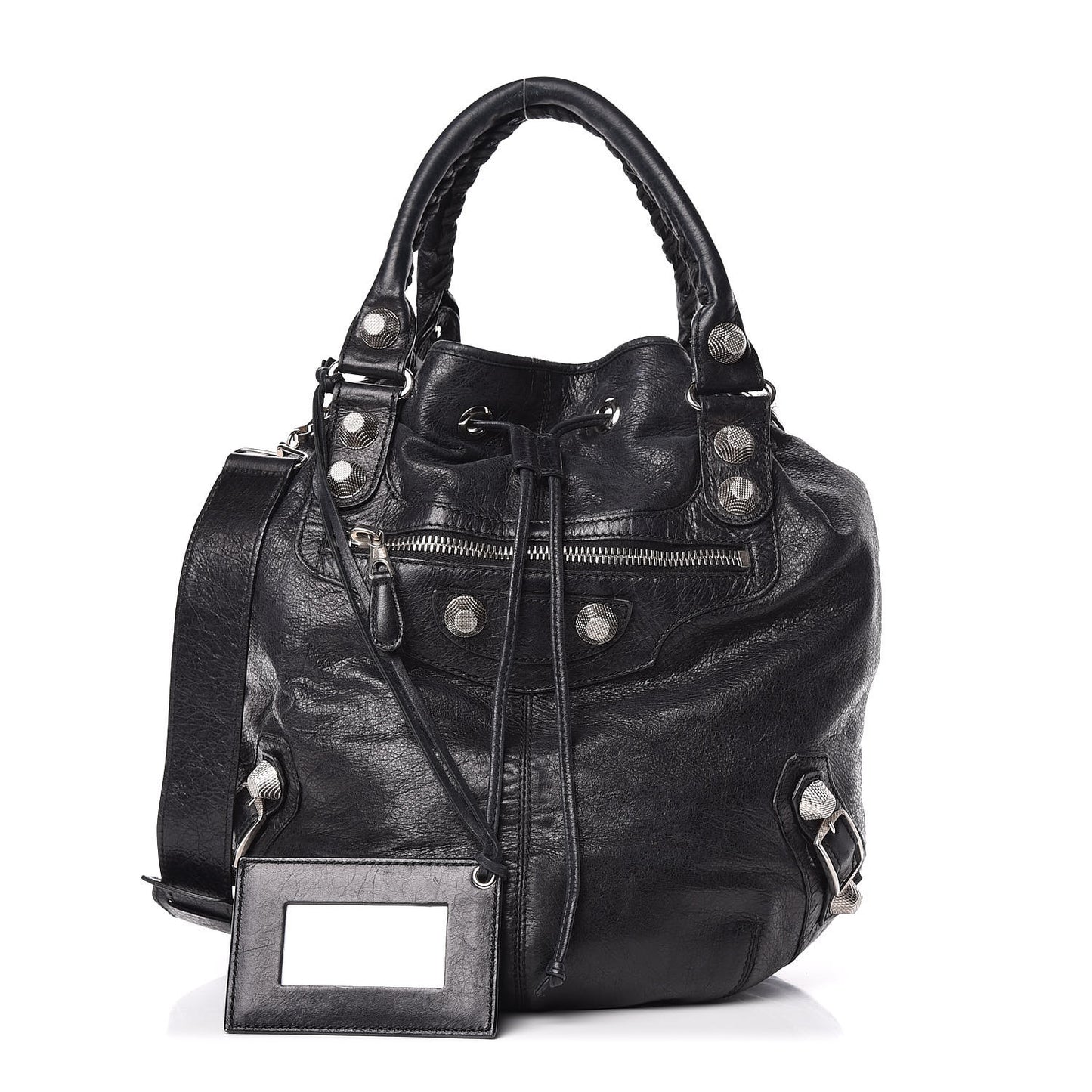 Agneau Giant 21 Silver Hardware Pompon Black