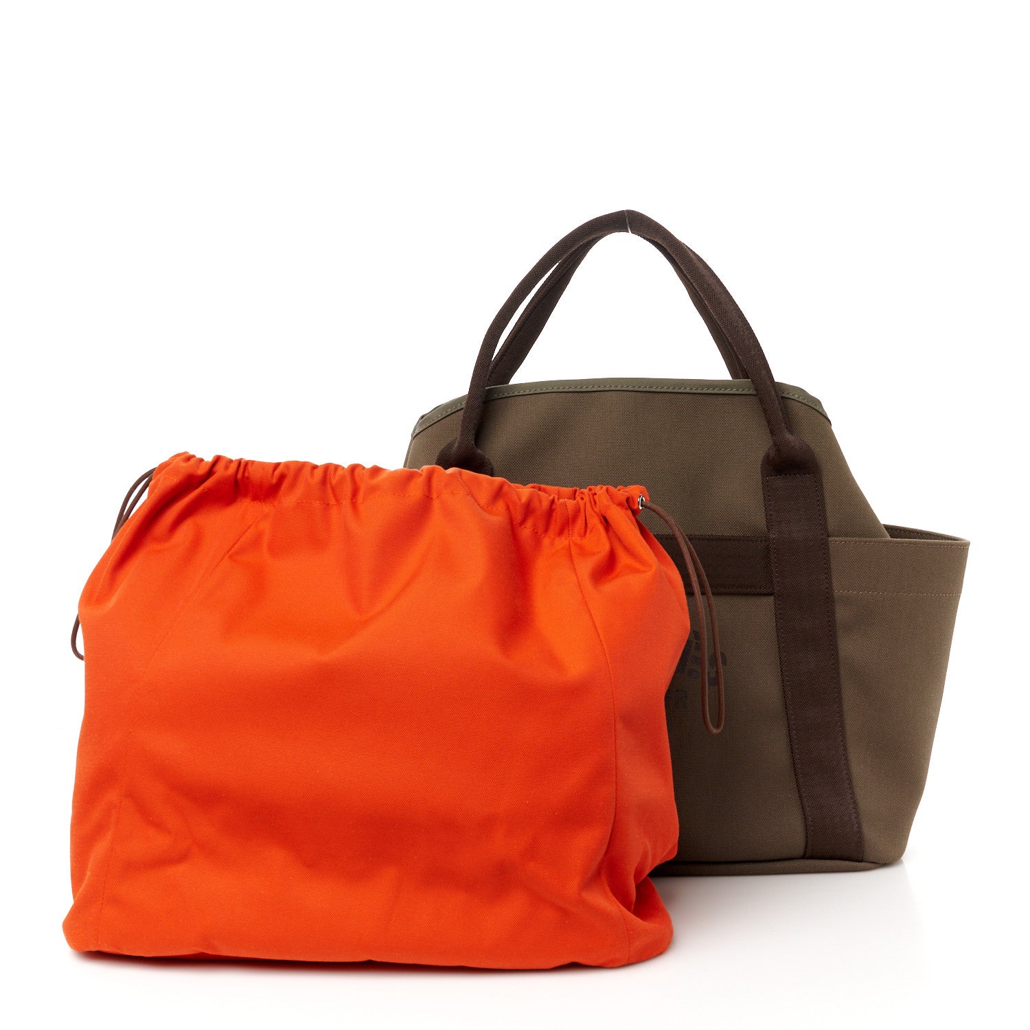 Hermes Toile Sac De Pansage Groom Kaki Feu 3 of 13