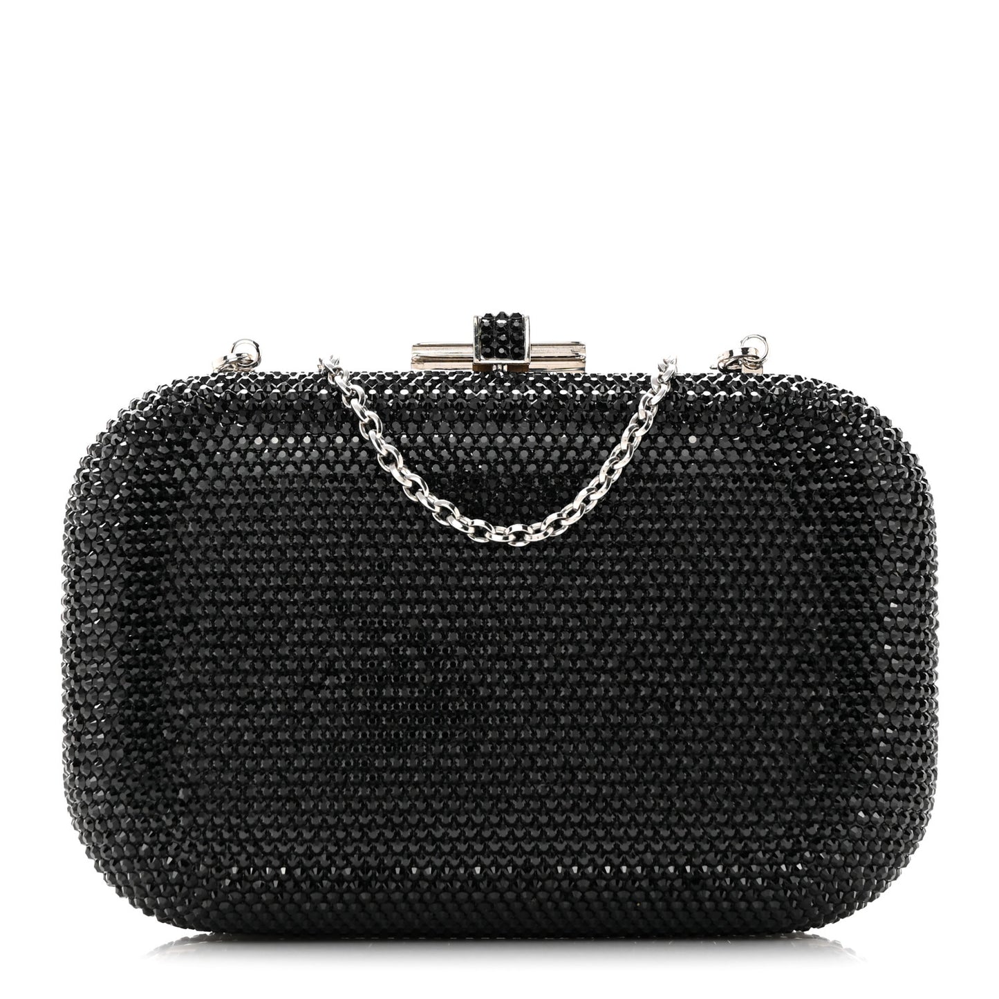 Swarovski Crystal Minaudiere Clutch Black