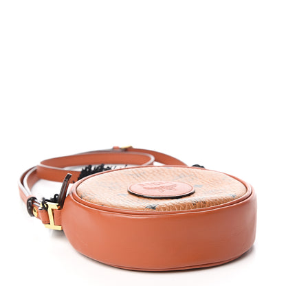 MCM Visetos Small Tambourine Crossbody Cognac Black 3 of 8