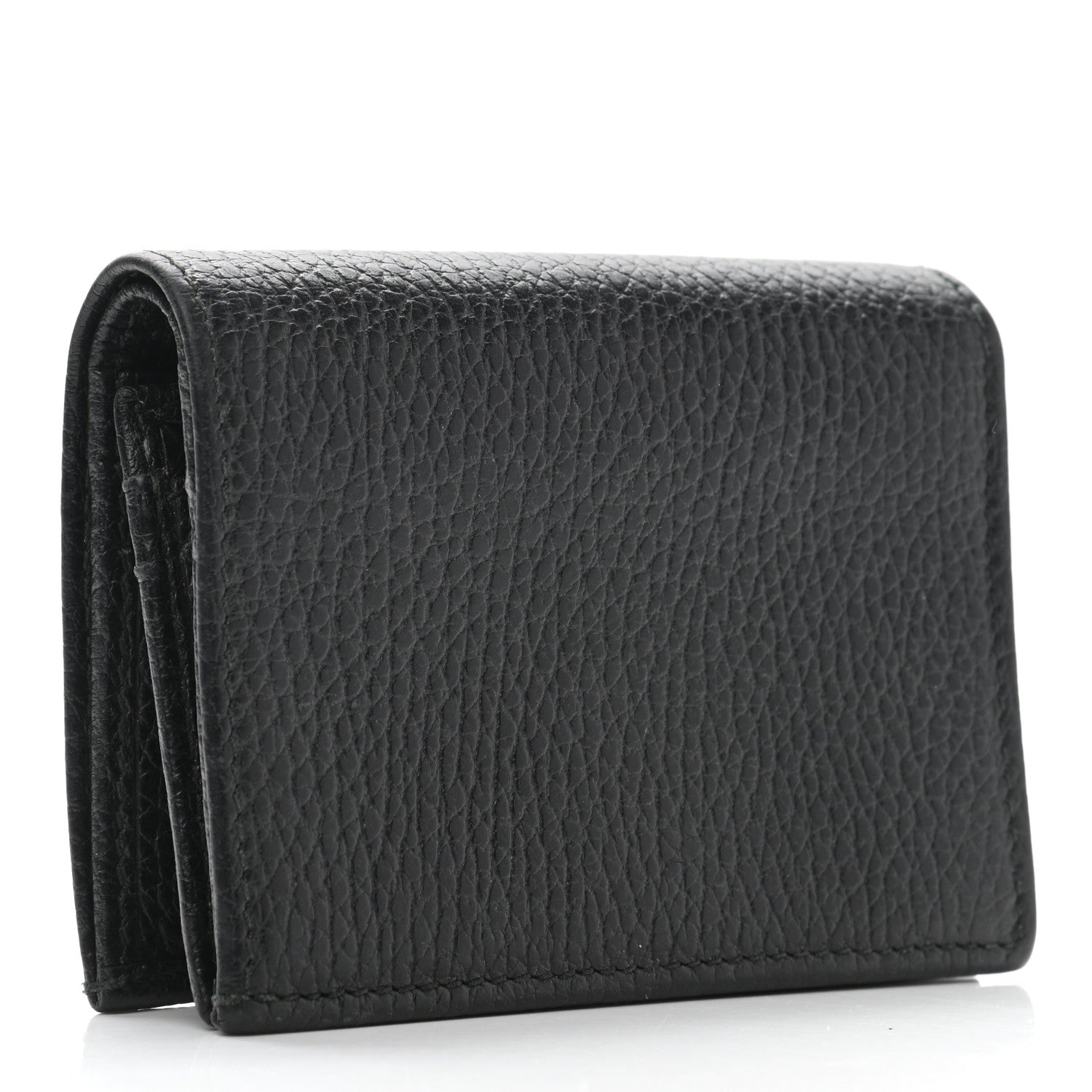 Gucci Pebbled Calfskin Butterfly Card Case Black 3 of 8