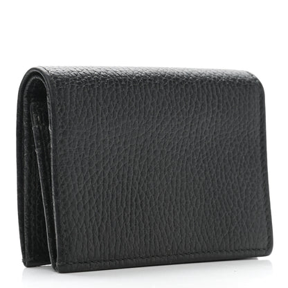 Gucci Pebbled Calfskin Butterfly Card Case Black 3 of 8