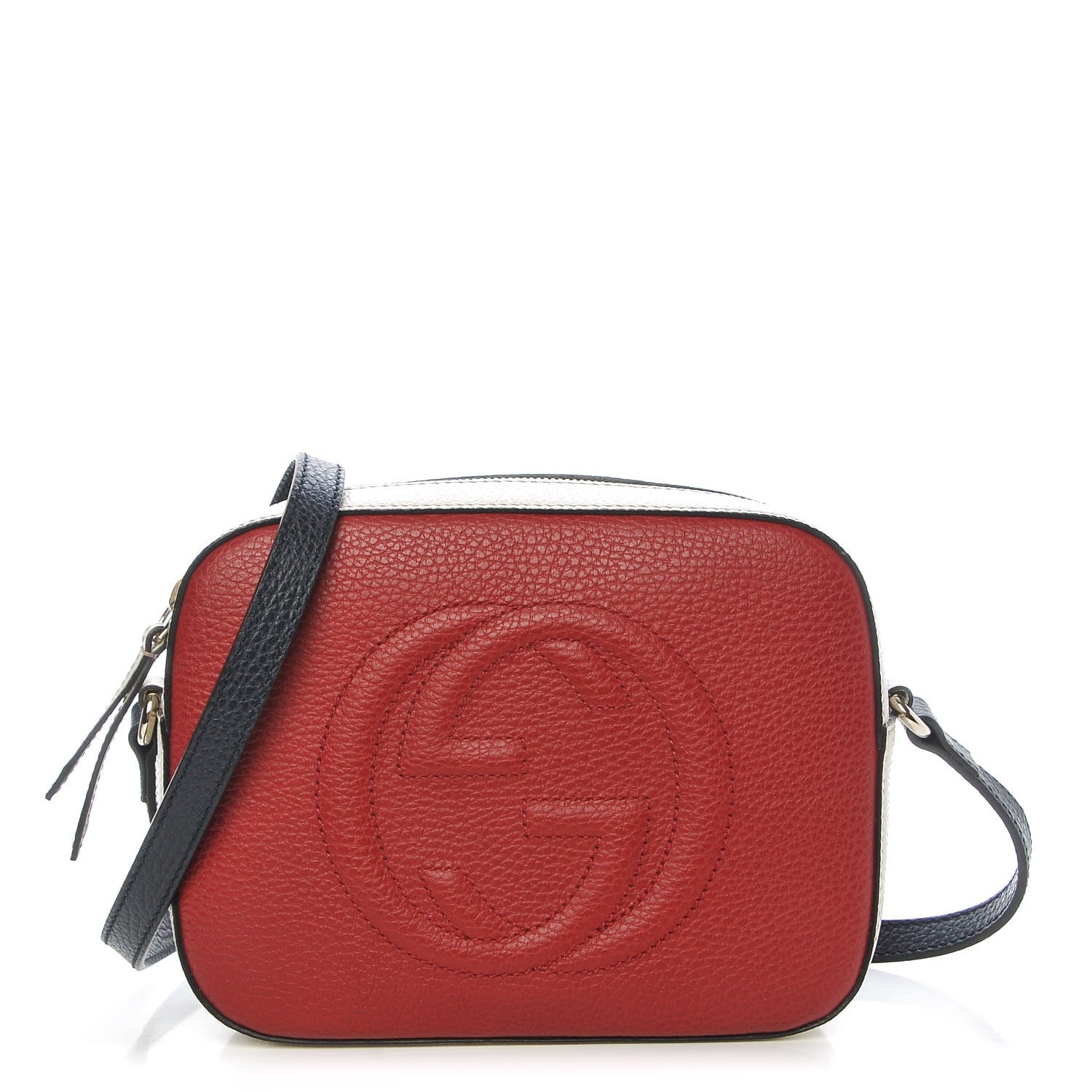 Gucci Dollar Calfskin Small Soho Disco Bag Hibiscus Red Mystic White Blue 1 of 7