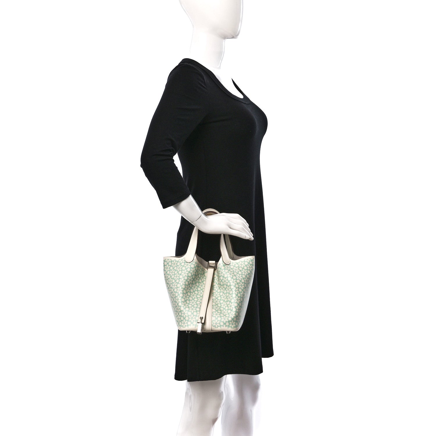 Hermes Swift Lucky Daisy Picotin Lock 18 PM Nata Vert 2 of 10