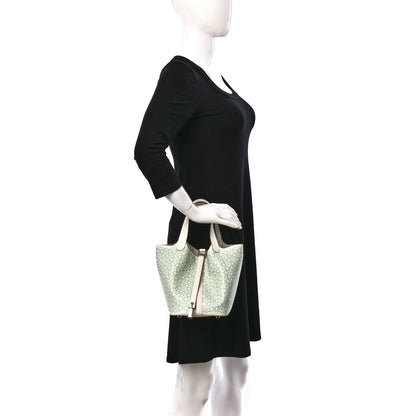 Hermes Swift Lucky Daisy Picotin Lock 18 PM Nata Vert 2 of 10