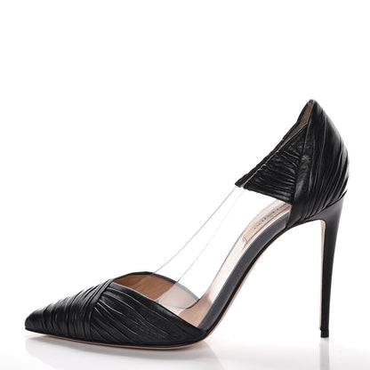 Valentino Garavani Ruched Lambskin PVC B-Drape Pumps 39 Black 1 of 13