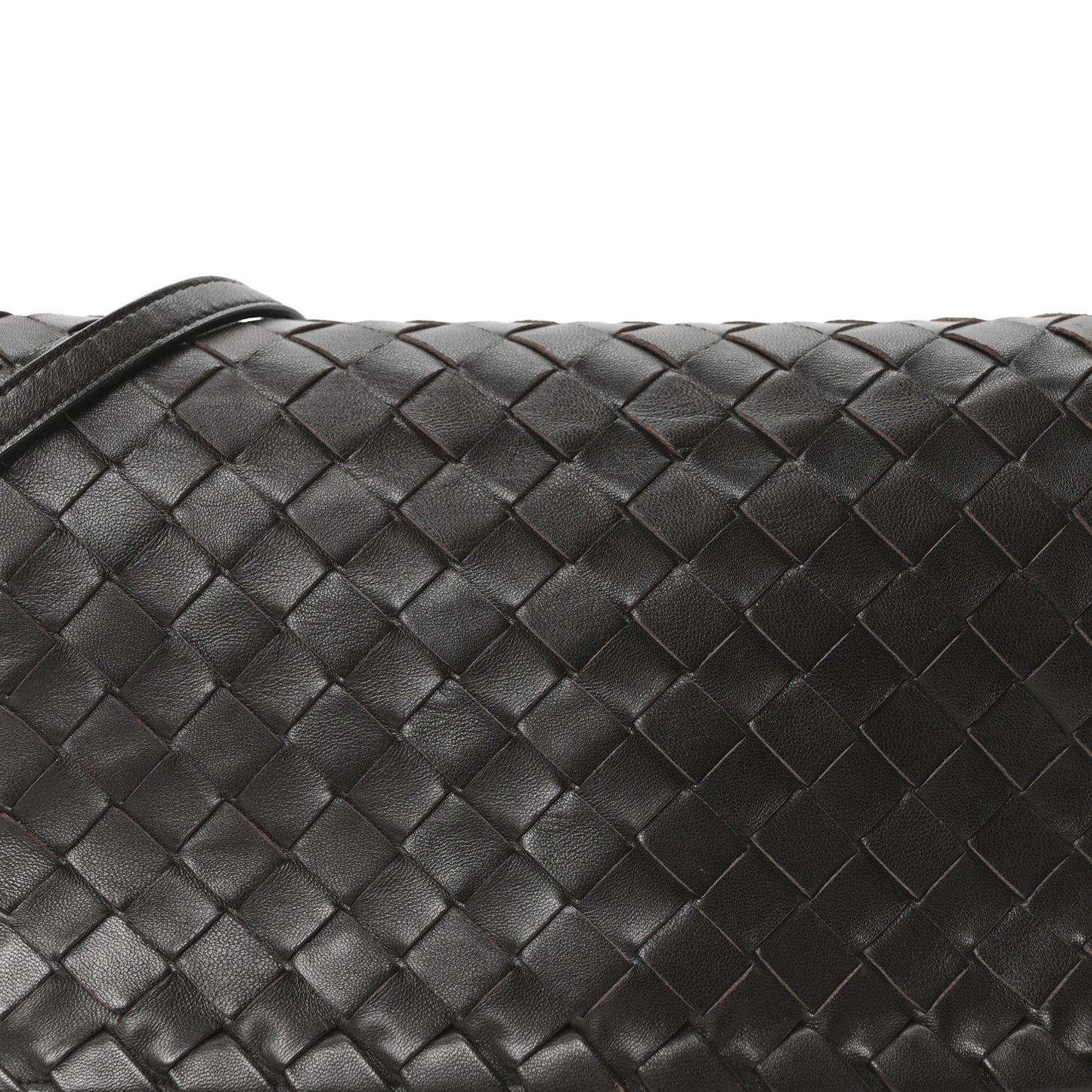 Nappa Intrecciato Crossbody Messenger Flap Ebano
