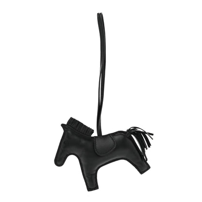 Hermes Milo Lambskin Grigri Rodeo Horse Bag Charm MM So Black 1 of 4