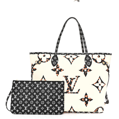 Louis Vuitton Monogram Giant Jungle Neverfull MM Ivory 3 of 11
