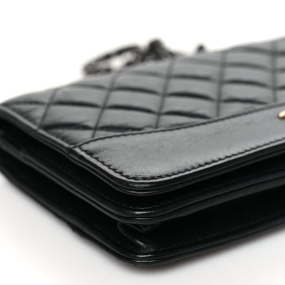 Chanel Aged Calfskin Quilted Gabrielle Wallet On Chain WOC Black 10 of 11