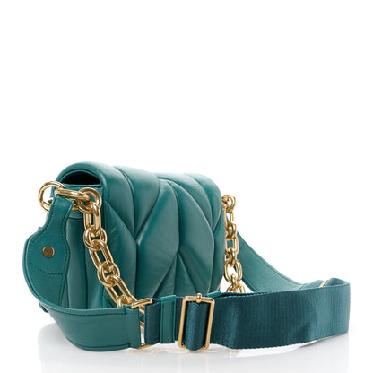 Miu Miu Nappa Quilted Shoulder Bag Laguna 3 of 12