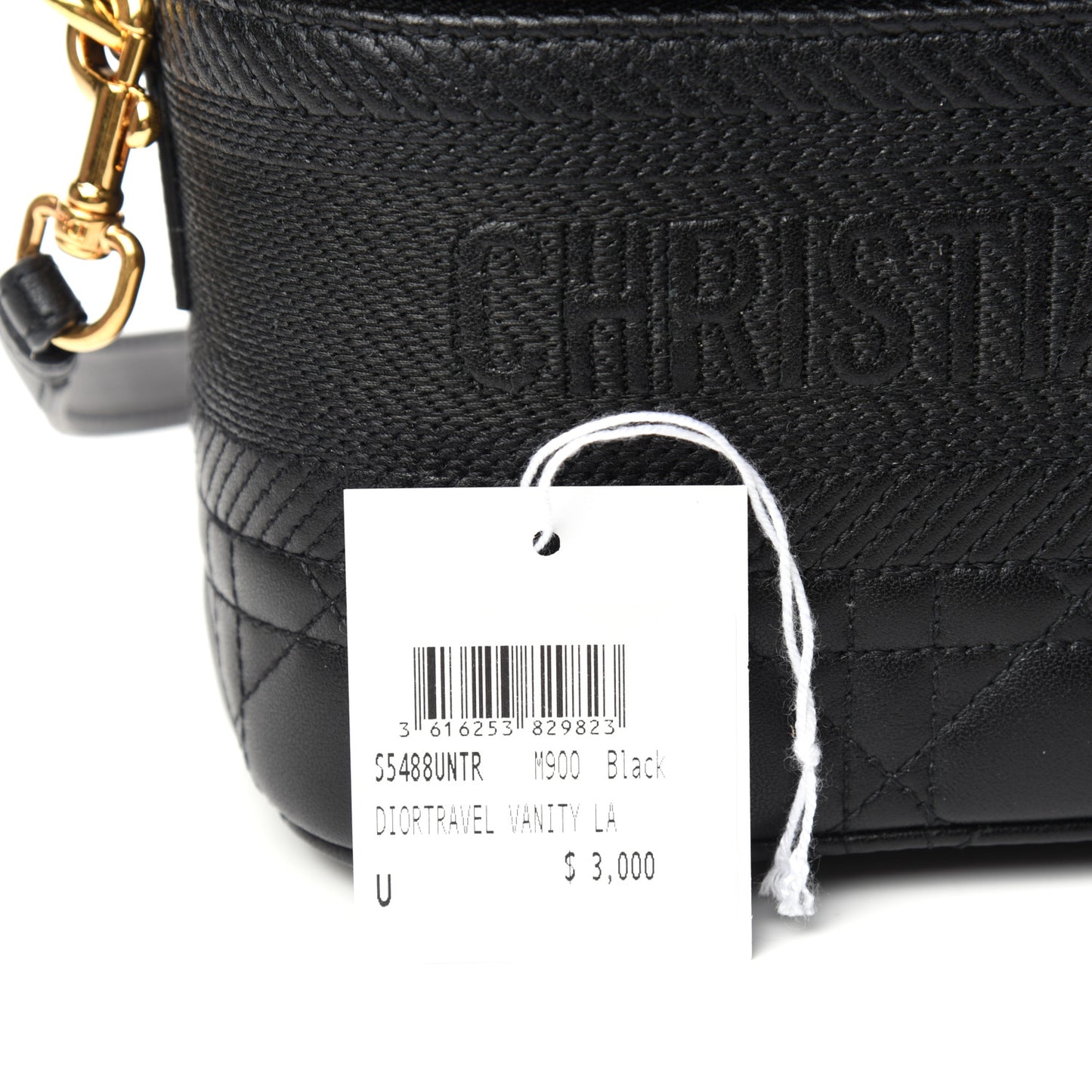 Lambskin Cannage Small Diortravel Vanity Case Black