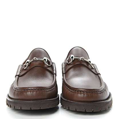 Gucci Laredo Calfskin Mens Horsebit Lug Sole Loafers 8.5 Brown 2 of 8