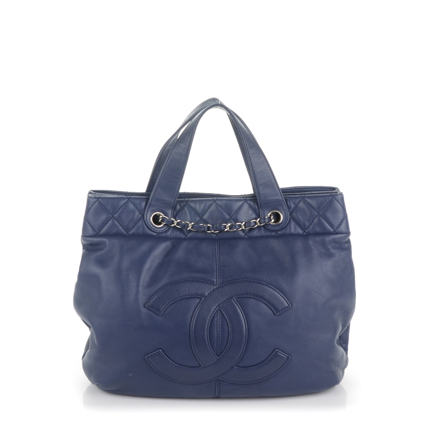 Lambskin Large Trianon Tote Blue