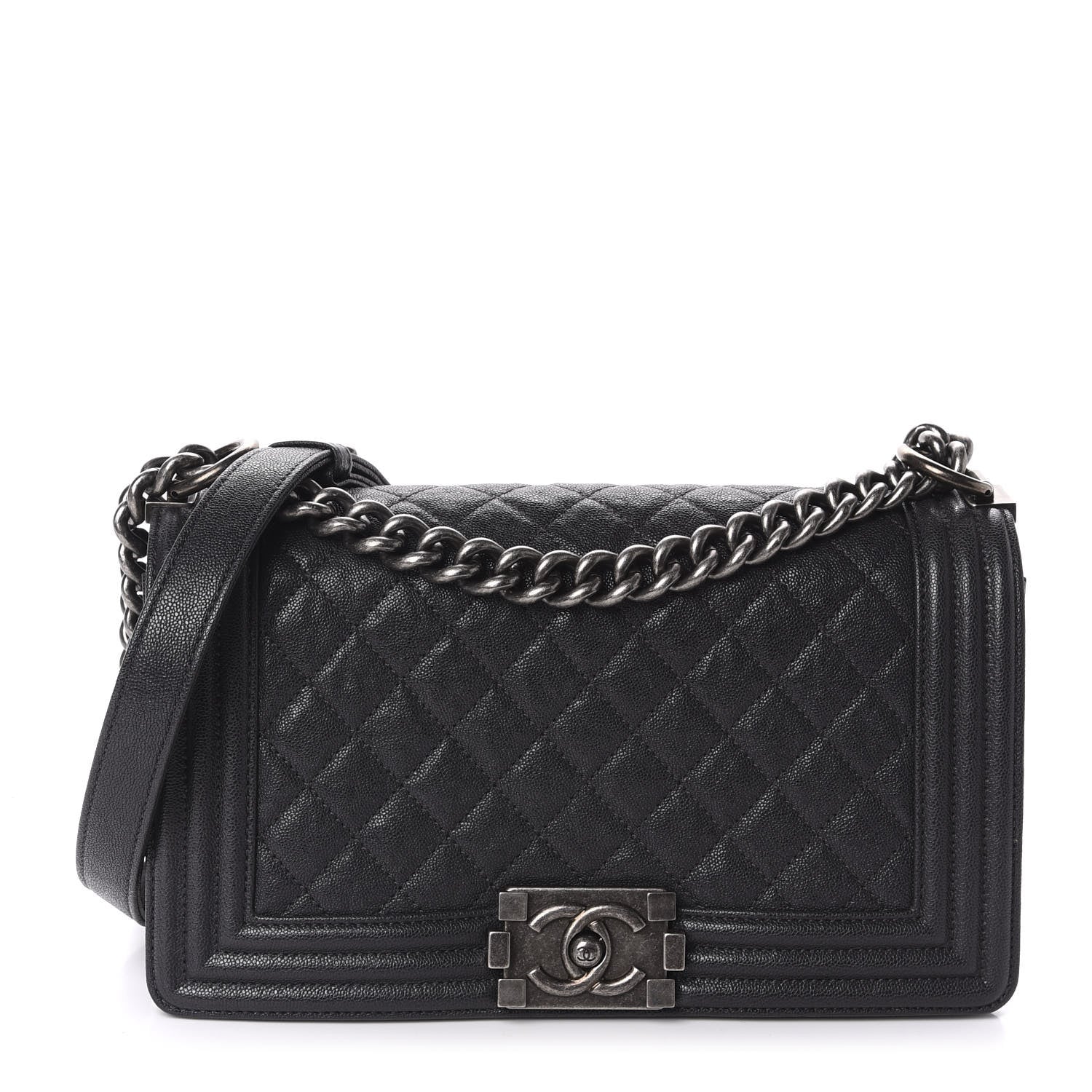 Chanel Iridescent Caviar Quilted Medium Boy Flap Black 1 of 11