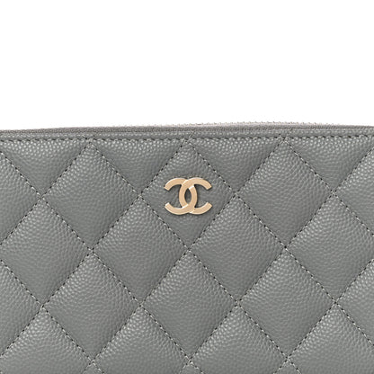 Chanel Caviar Quilted Small Gusset Zip Around Wallet Grey 9 of 12