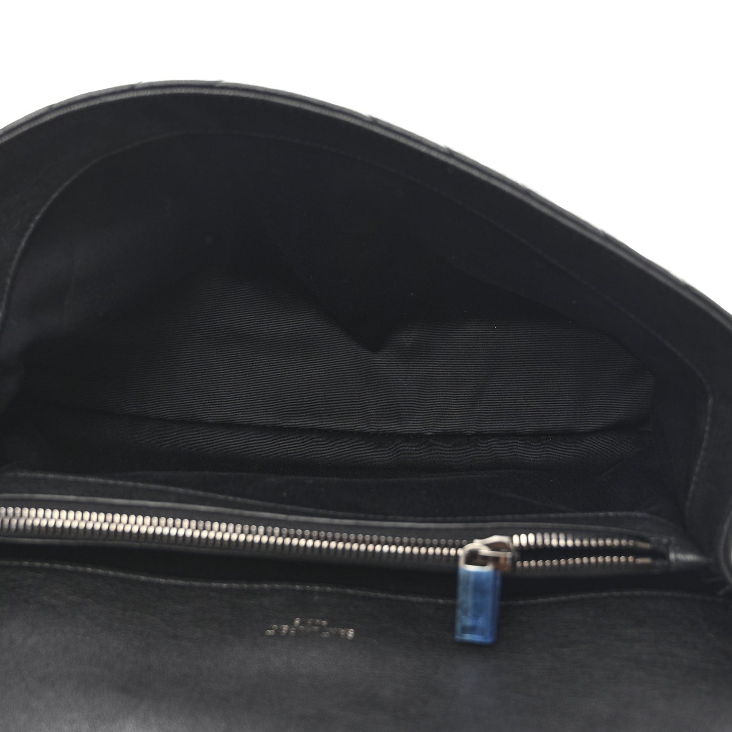 Sheepskin Matelasse Chevron Monogram Large College Satchel Black