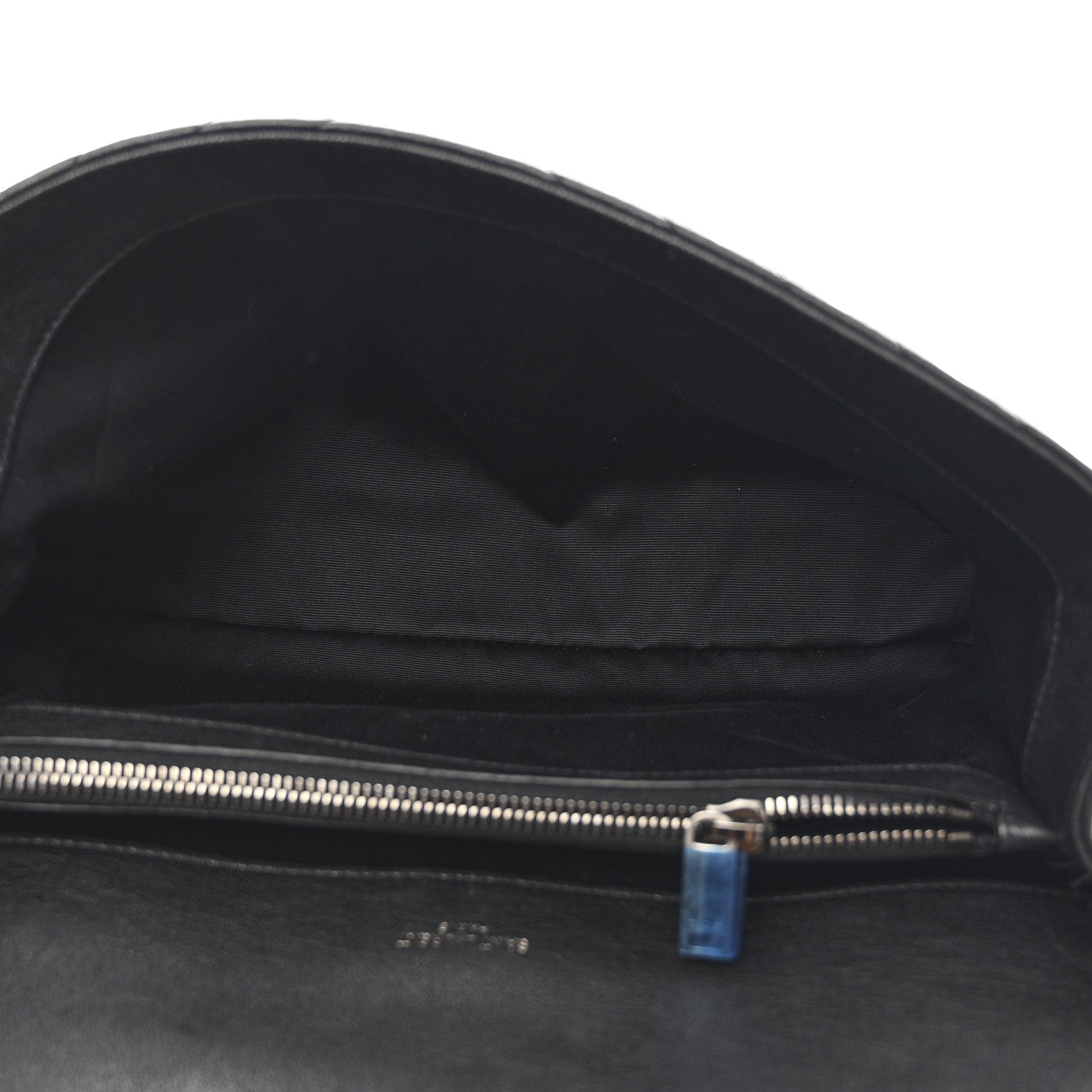 Saint Laurent Sheepskin Matelasse Chevron Monogram Large College Satchel Black 5 of 10