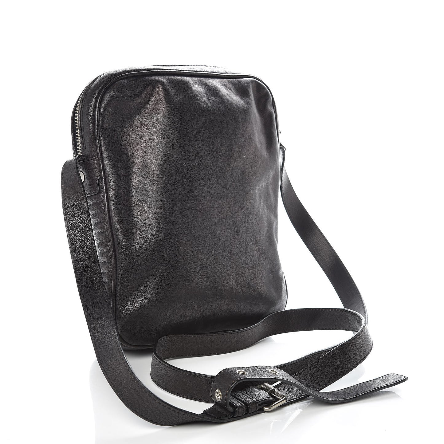 Grained Buffalo Messenger Bag Dark Brown