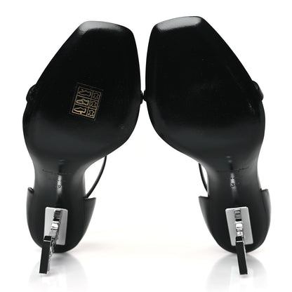 Saint Laurent Calfskin Opyum 85 Sandals 39 Black Silver 6 of 9