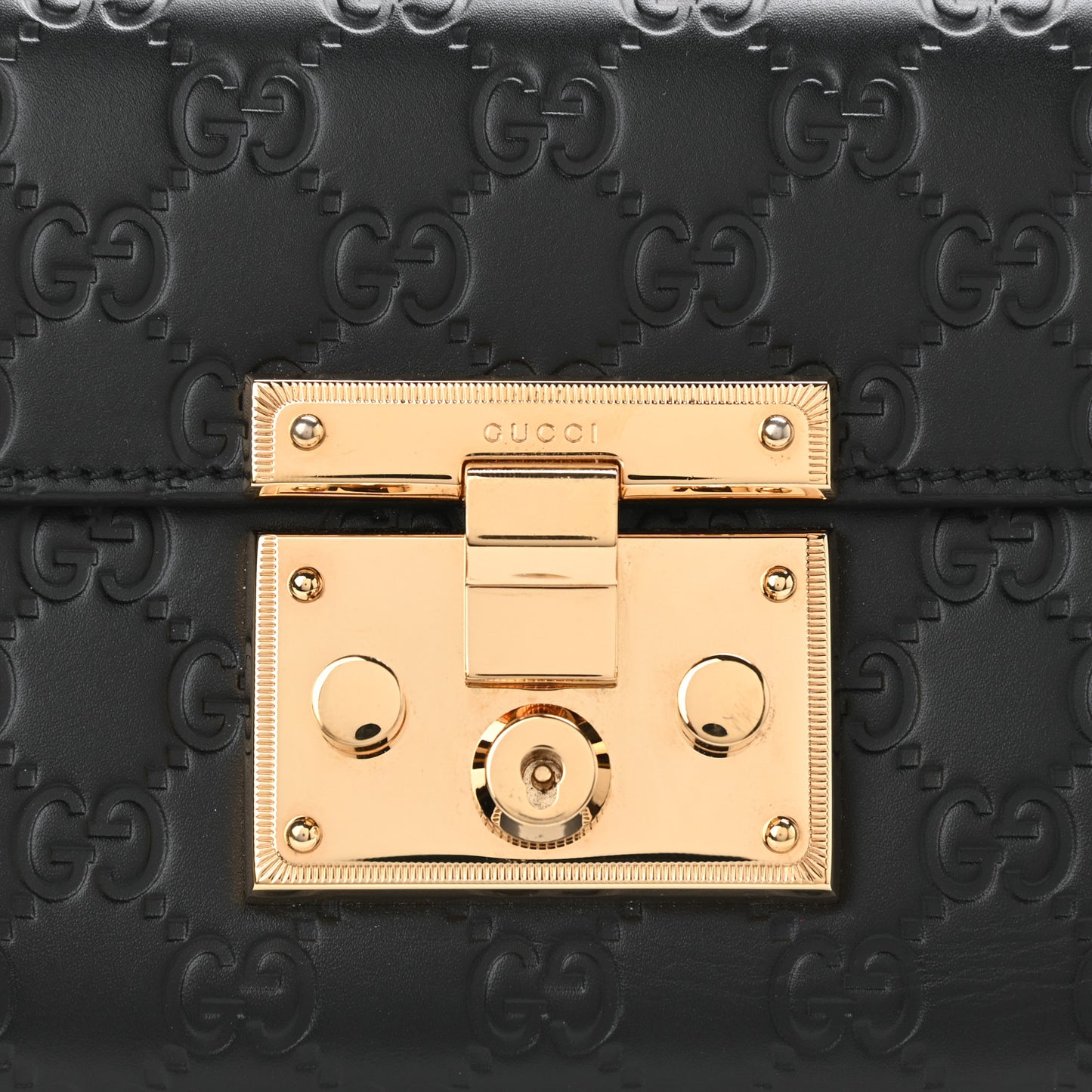 Guccissima Small Padlock Shoulder Bag Black