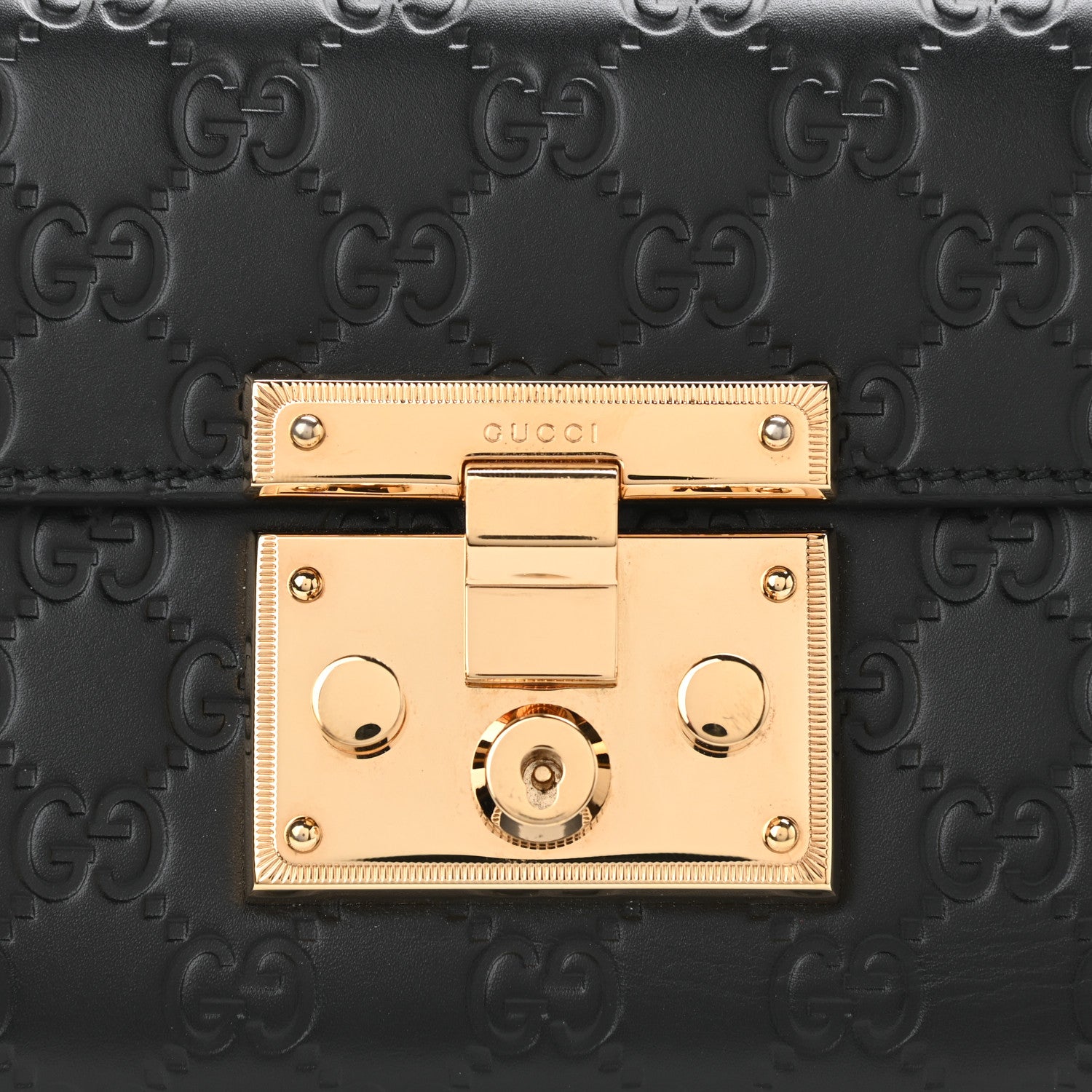 Gucci Guccissima Small Padlock Shoulder Bag Black 7 of 9