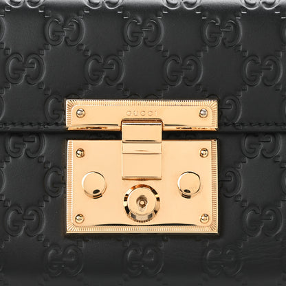 Gucci Guccissima Small Padlock Shoulder Bag Black 7 of 9