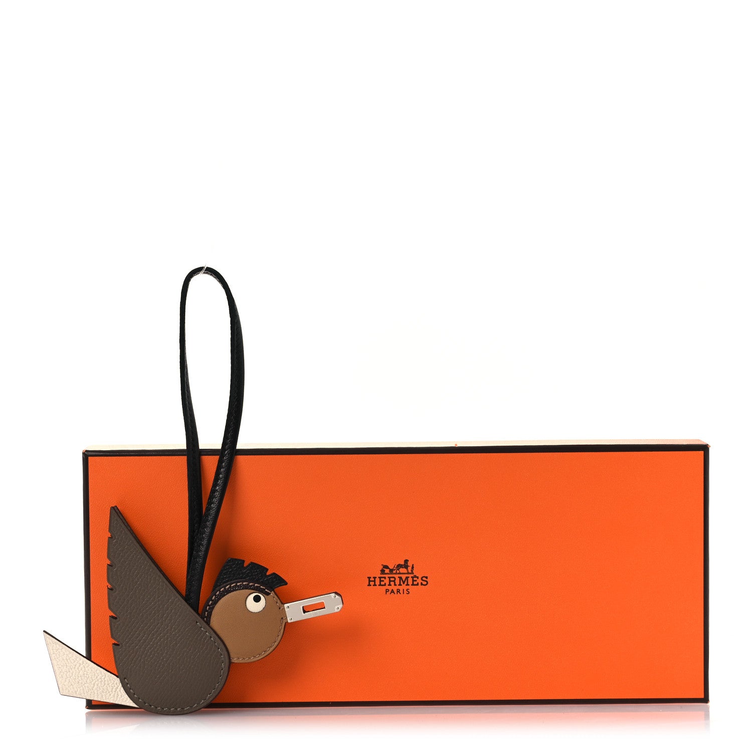 Hermes Epsom Swift Chevre Mysore Birdy Bag Charm Etoupe Nata Biscuit Rouge Sellier Black 6 of 6