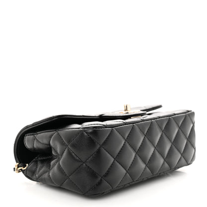 Chanel Lambskin Quilted Mini Crystal Top Handle Rectangular Flap Black 4 of 11