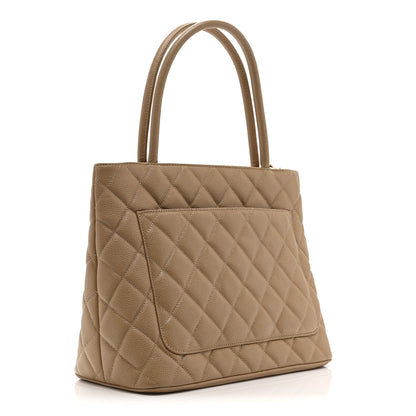 Chanel Caviar Quilted Medallion Tote Beige 3 of 10