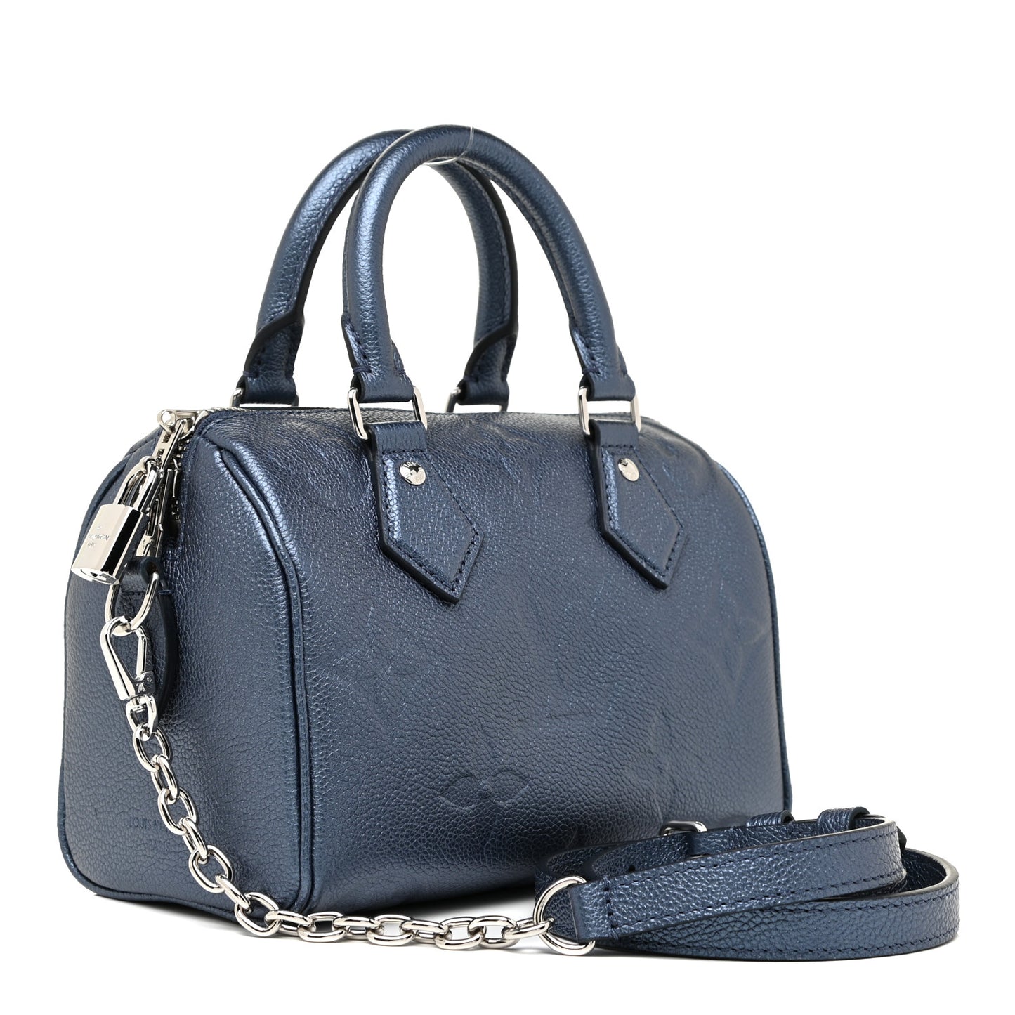 Metallic Empreinte Monogram Giant Speedy Bandouliere 20 Navy Nacre