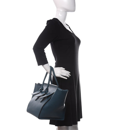 Celine Crisped Calfskin Small Tie Knot Tote Metallic Blue 2 of 16
