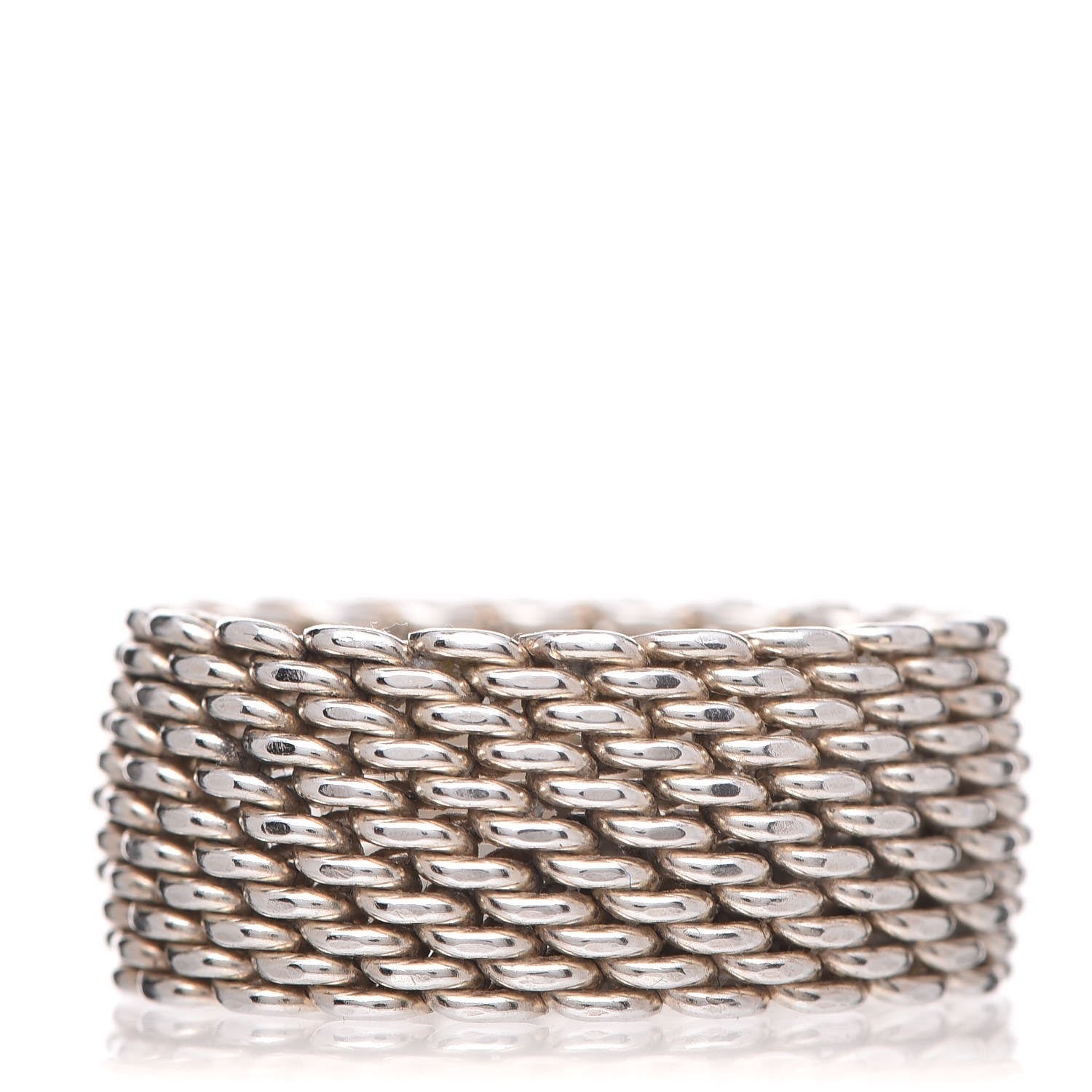 Tiffany Sterling Silver Somerset Mesh Ring 54 7 1 of 4
