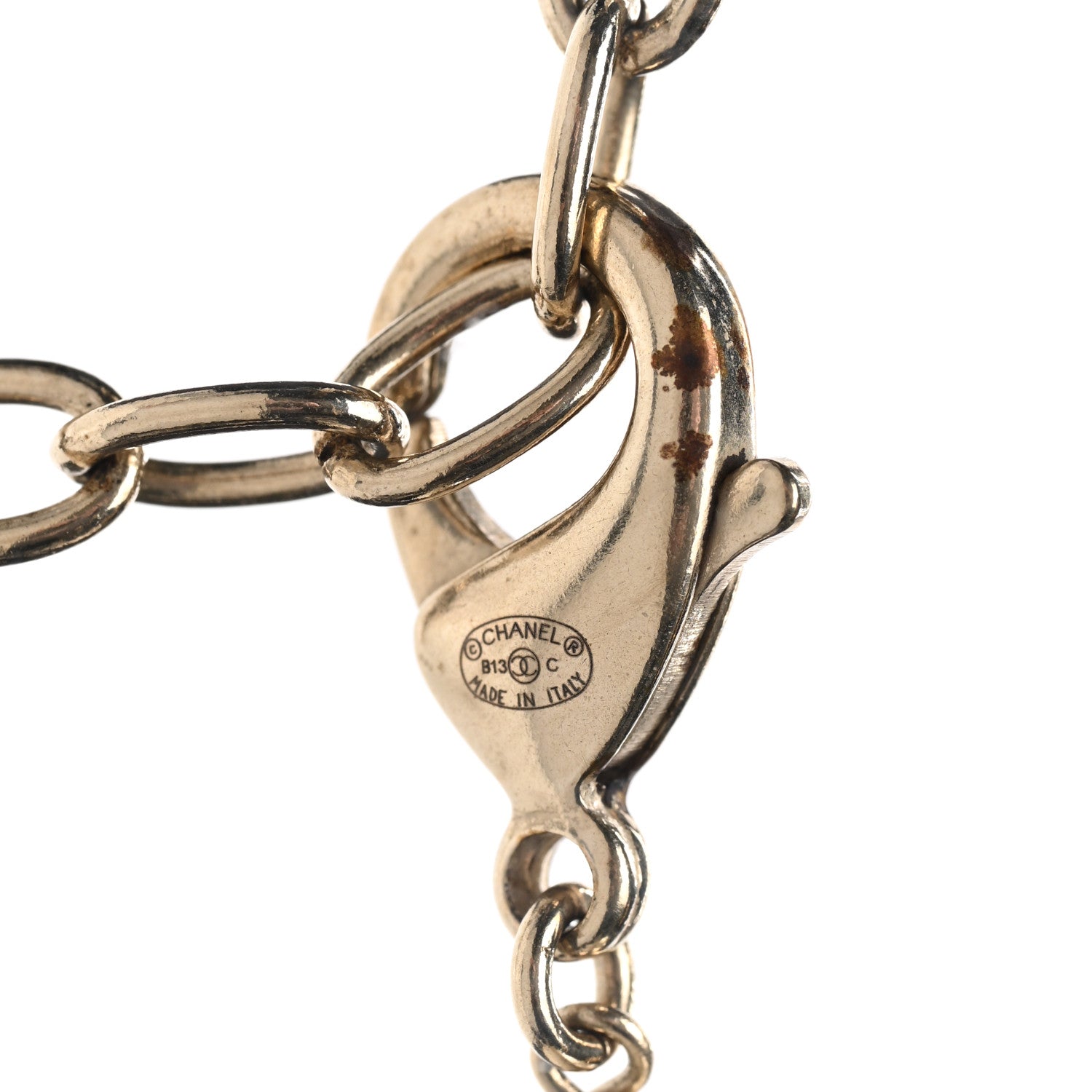 Chanel Pearl Enamel CC Camellia Necklace Gold Beige 5 of 6