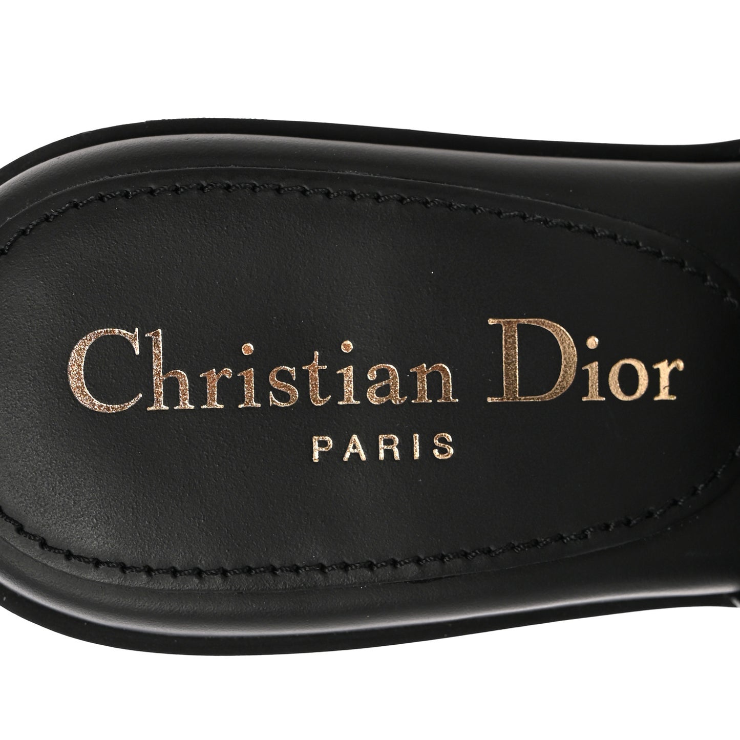 Calfskin Cannage Quilted Dio(r)evolution 80mm Slide Sandals 36.5 Black