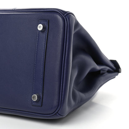 Hermes Swift Epsom Tressage Birkin 30 Bleu Encre Bleu Du Nord Gold 9 of 10