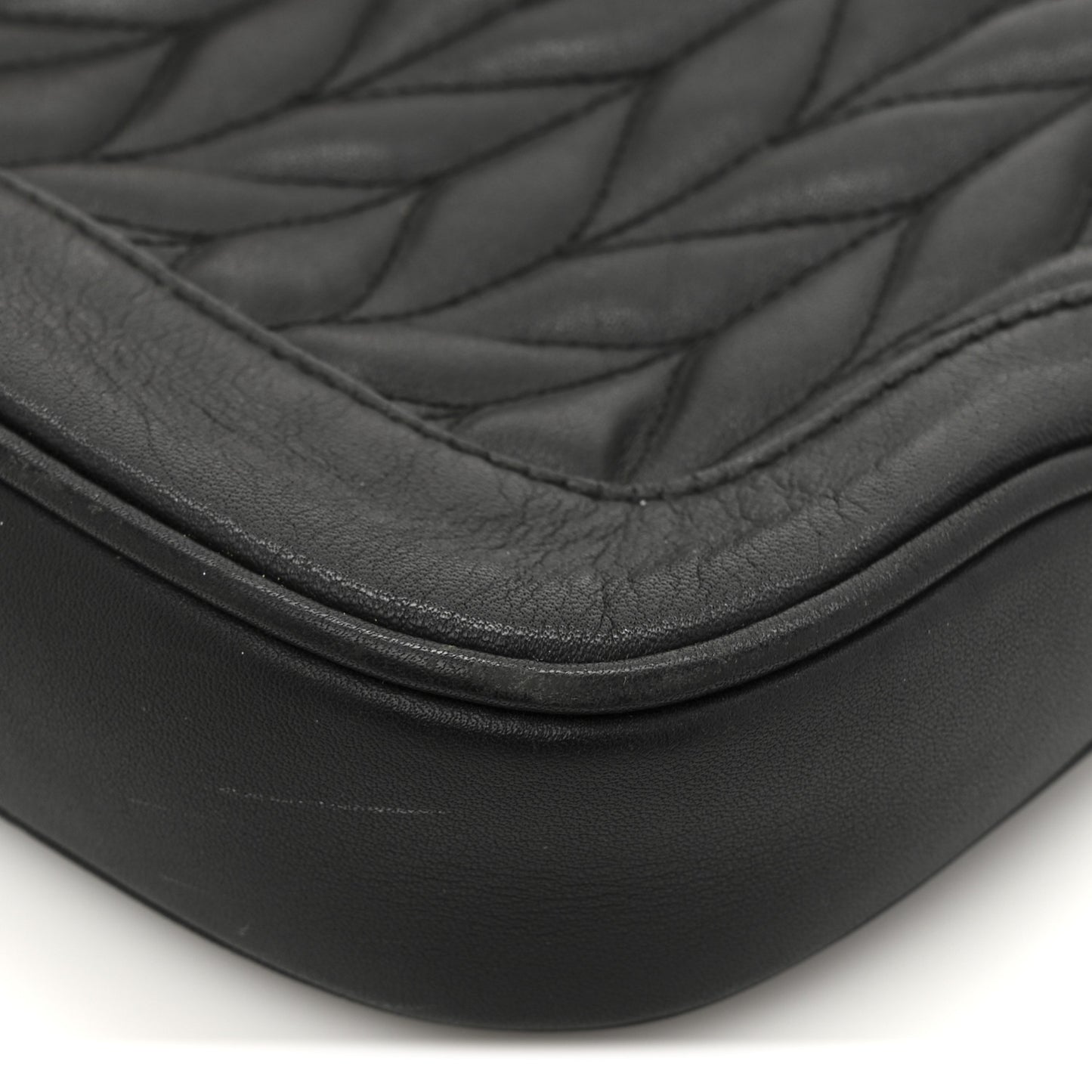 Quilted Calfskin Jackie O Chain Hobo Black