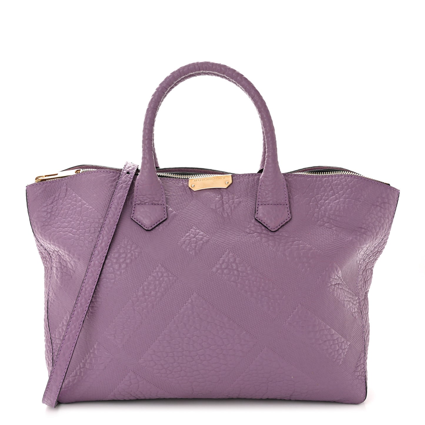 Heritage Grain Check Embossed Medium Dewsbury Tote Purple