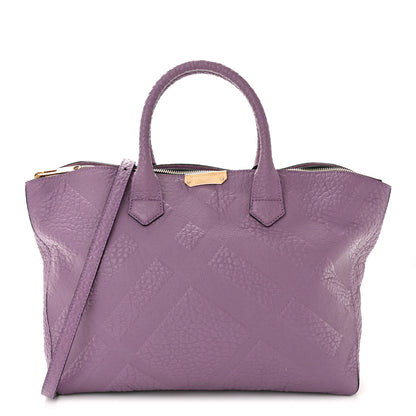 Burberry Heritage Grain Check Embossed Medium Dewsbury Tote Purple 1 of 11