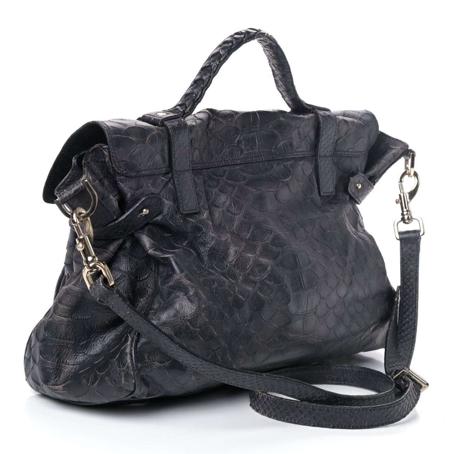 Silky Snake Print Oversized Alexa Nightshade Blue