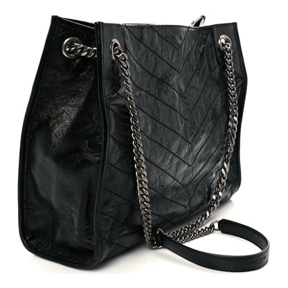 Saint Laurent Crinkled Calfskin Matelasse Monogram Medium Niki Shopper Tote Black 3 of 10