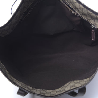 Gucci GG Supreme Monogram Large Zippered Shopping Tote Brown 5 of 11