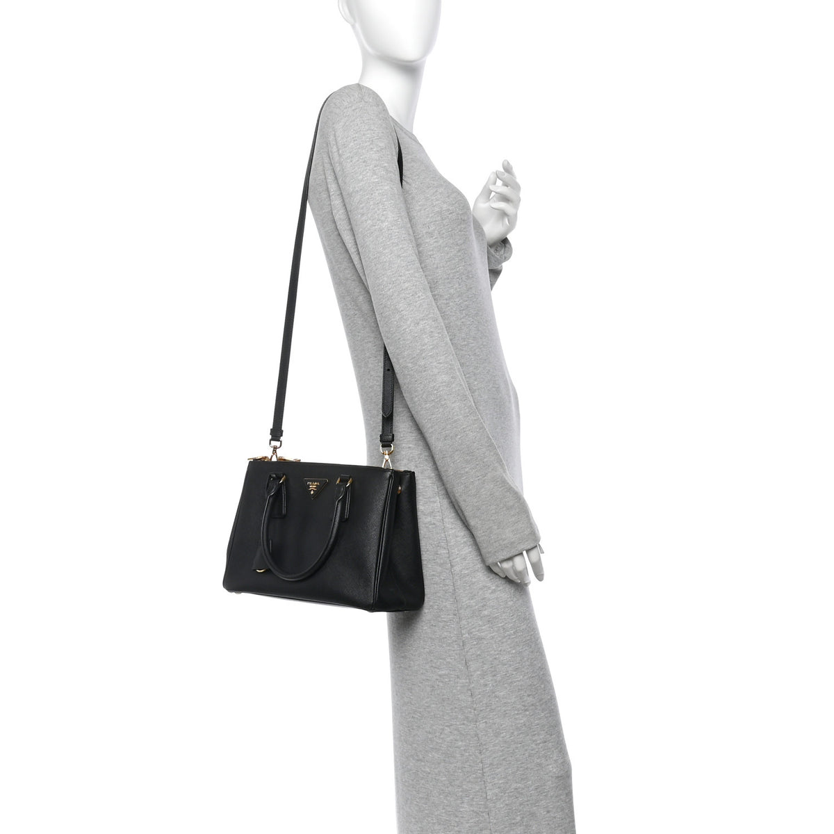 Prada Saffiano Medium Galleria Double Zip Tote Black 2 of 10