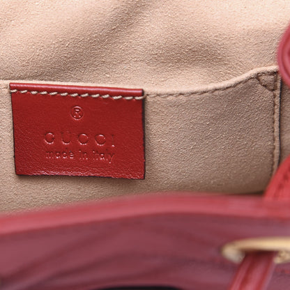 Gucci Calfskin Matelasse GG Marmont Flap Backpack Hibiscus Red 5 of 9